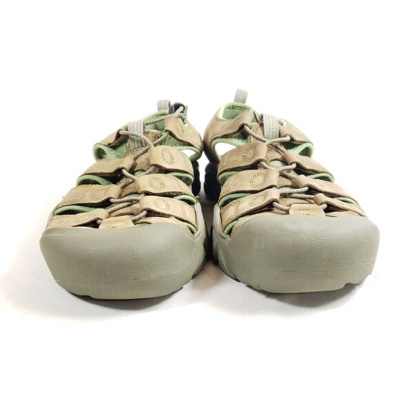 Keen Womens Size 9 Waterproof Hiking Fishermans Sandals Tan & Green - Picture 6 of 9